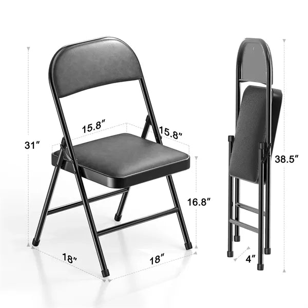 Metal Folding Chairs with Cushion and Back