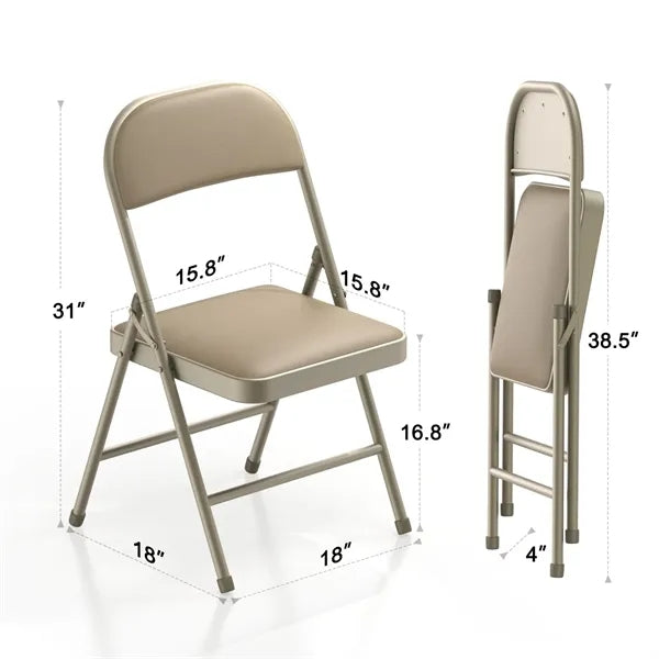 Metal Folding Chairs with Cushion and Back