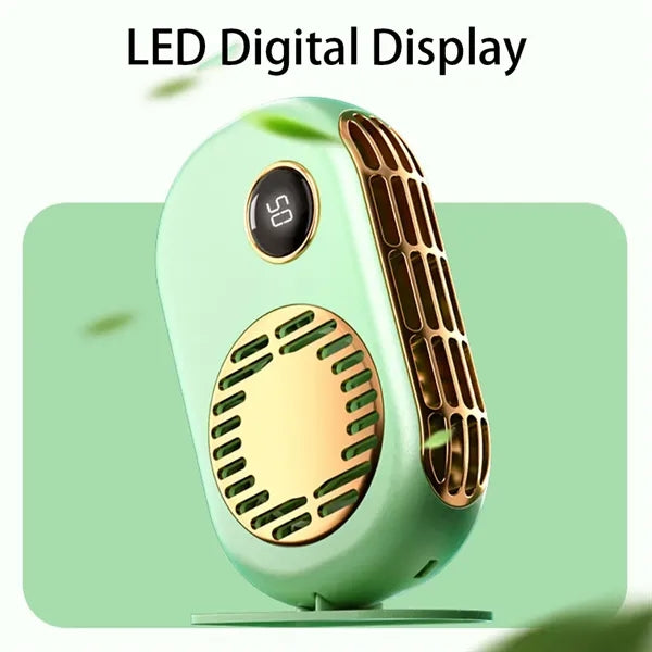 Neck Handheld USB Fan Desktop Digital Display