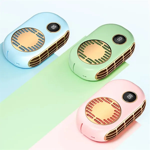 Neck Handheld USB Fan Desktop Digital Display