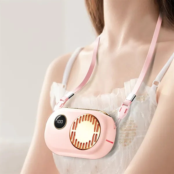Neck Handheld USB Fan Desktop Digital Display