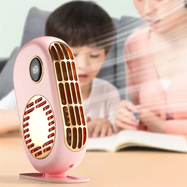 Neck Handheld USB Fan Desktop Digital Display