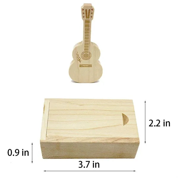 Bamboo USB Flash Drive Maple Wooden Guitar Shape