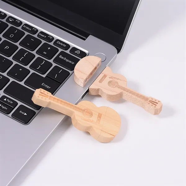 Bamboo USB Flash Drive Maple Wooden Guitar Shape