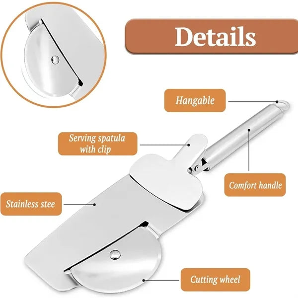 3 in 1 Pizza Cake Cheese Cutter Wheeler with Clip