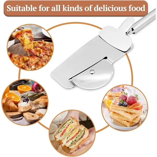 3 in 1 Pizza Cake Cheese Cutter Wheeler with Clip