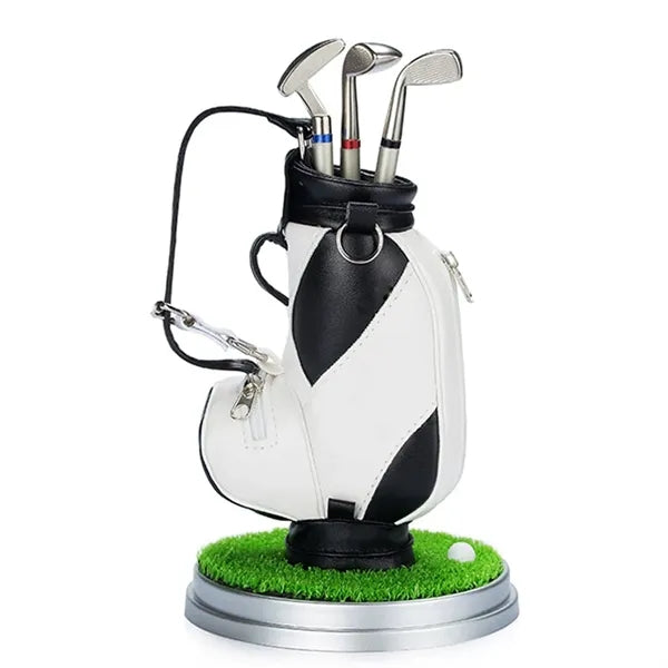Mini Desktop Golf Pen Holder Set with Ballpoint