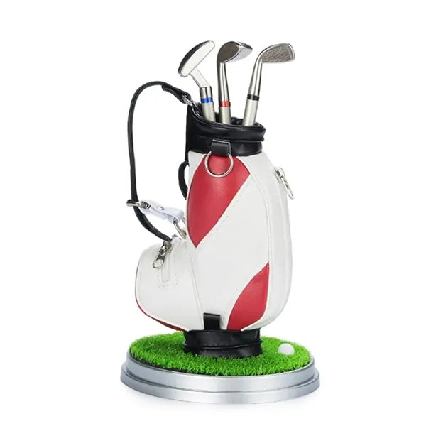 Mini Desktop Golf Pen Holder Set with Ballpoint
