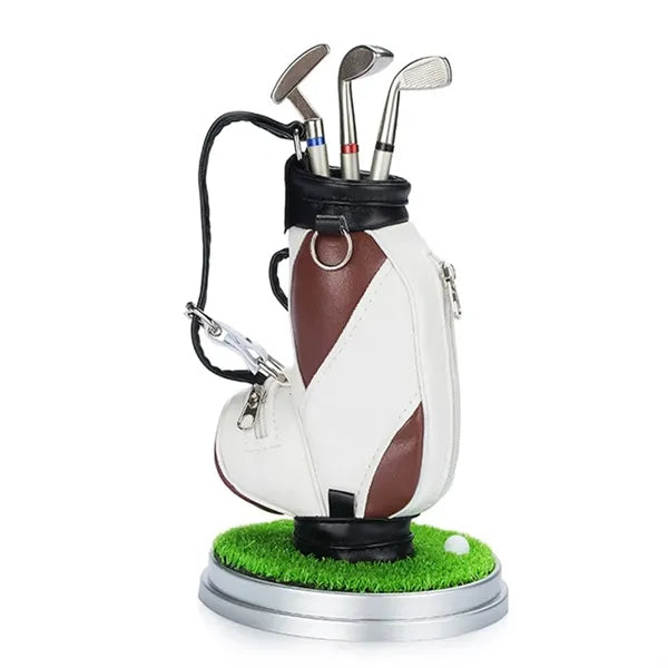 Mini Desktop Golf Pen Holder Set with Ballpoint