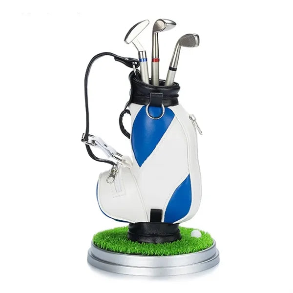 Mini Desktop Golf Pen Holder Set with Ballpoint