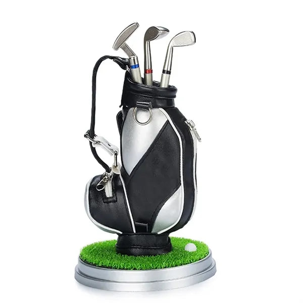 Mini Desktop Golf Pen Holder Set with Ballpoint