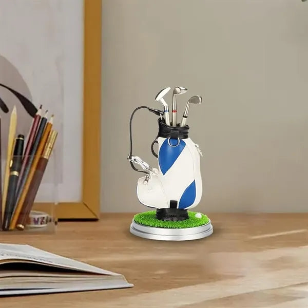 Mini Desktop Golf Pen Holder Set with Ballpoint