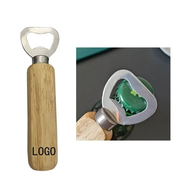 Portable Multifunctional Wooden Handle Bottle Opener