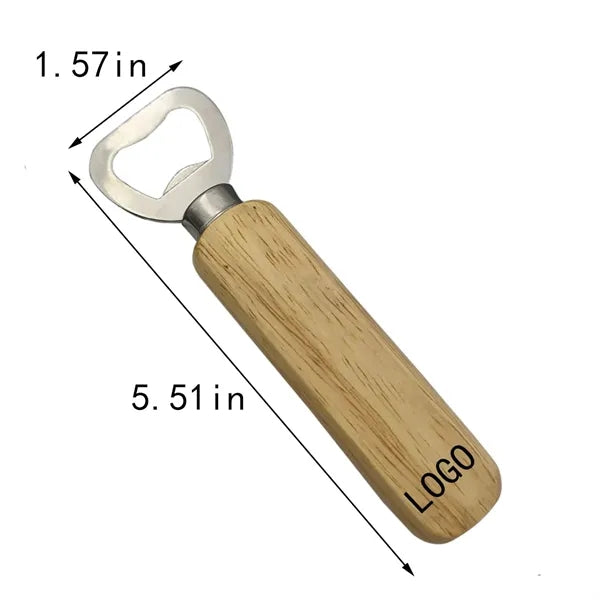 Portable Multifunctional Wooden Handle Bottle Opener