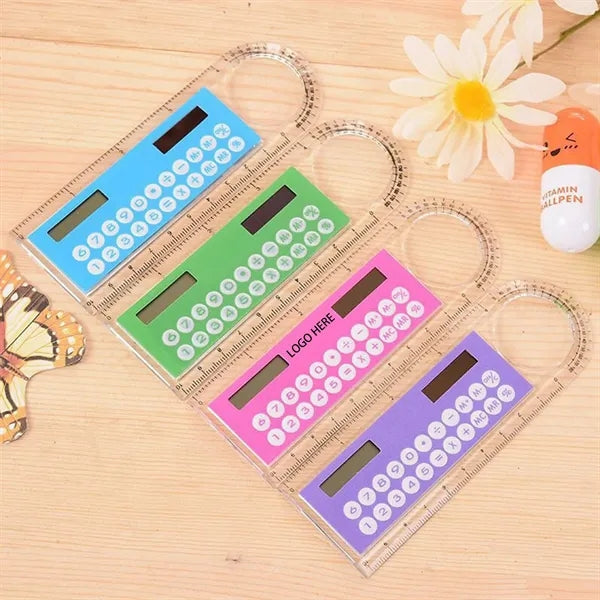 Multifunctional Solar Calculator Ruler School Supplies