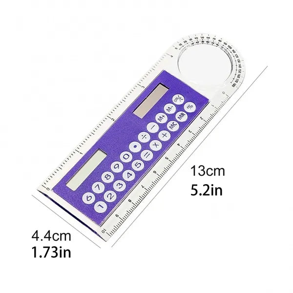 Multifunctional Solar Calculator Ruler School Supplies