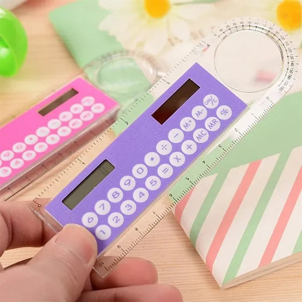 Multifunctional Solar Calculator Ruler School Supplies