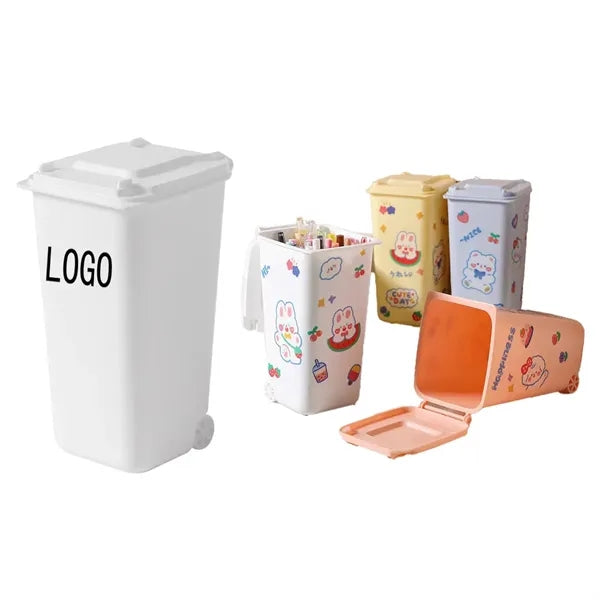 Colored Plastic Practical Mini Trash Can