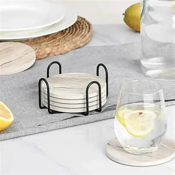 Marble Style Ceramic Drink Coaster for Tabletop Protection