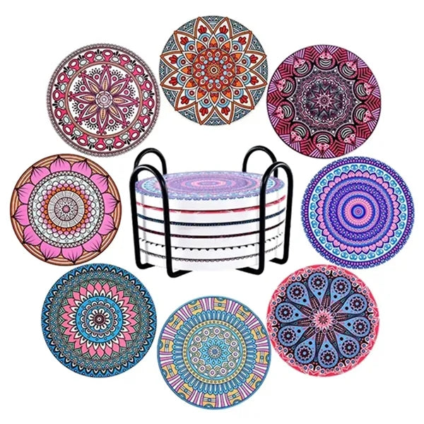 Marble Style Ceramic Drink Coaster for Tabletop Protection