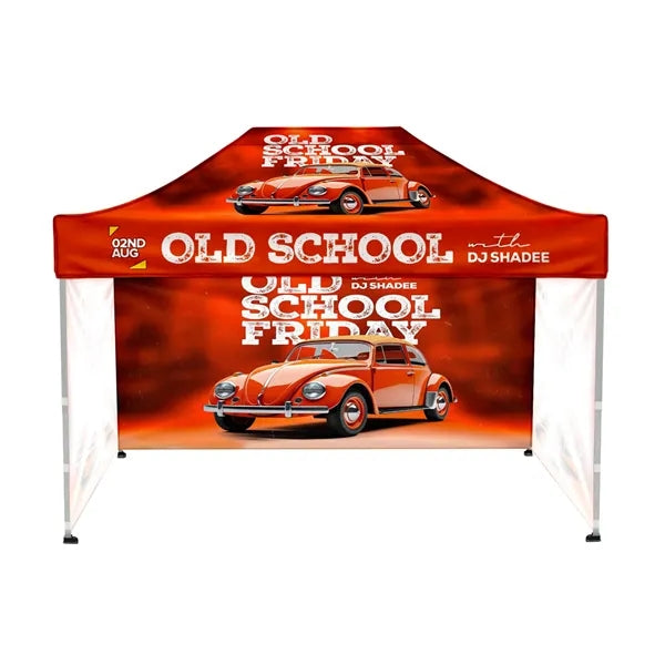 10'x15' Tent Canopy w frame, 1 long full + 2 side full wall