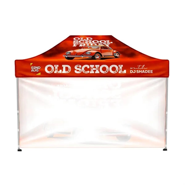 10'x15' Tent Canopy w frame, 1 long full + 2 side full wall