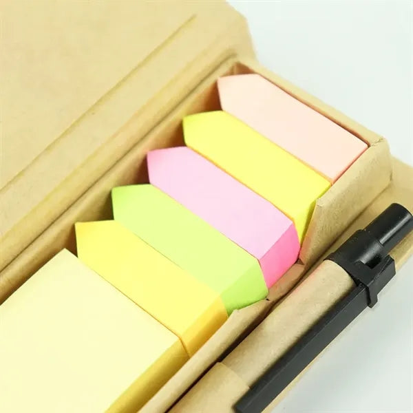 Eco-Recycled Sticky Notes With Pen and Ruler