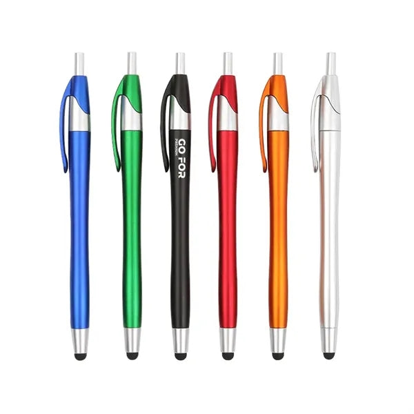 2 in 1 Retractable Plastic Click Pen