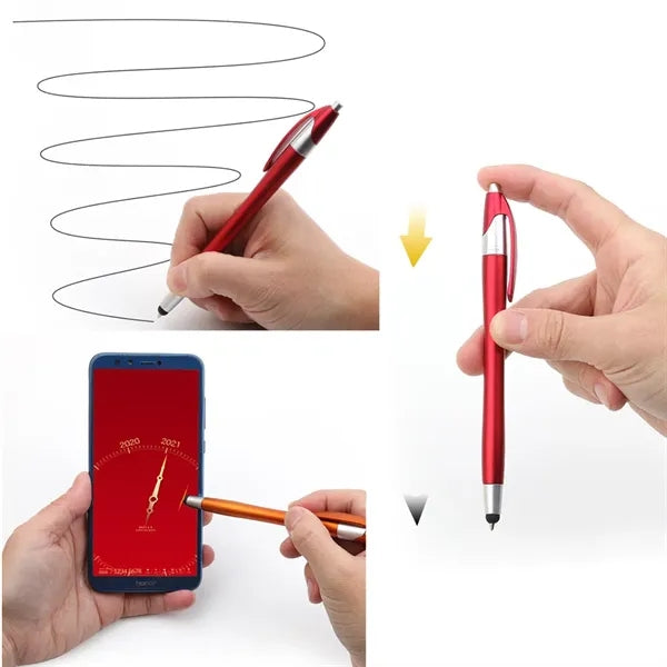2 in 1 Retractable Plastic Click Pen