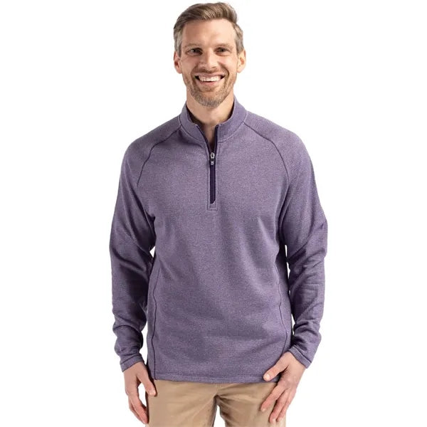 Cutter & Buck Peshastin Recycled GridFleece Mens Half Zip...