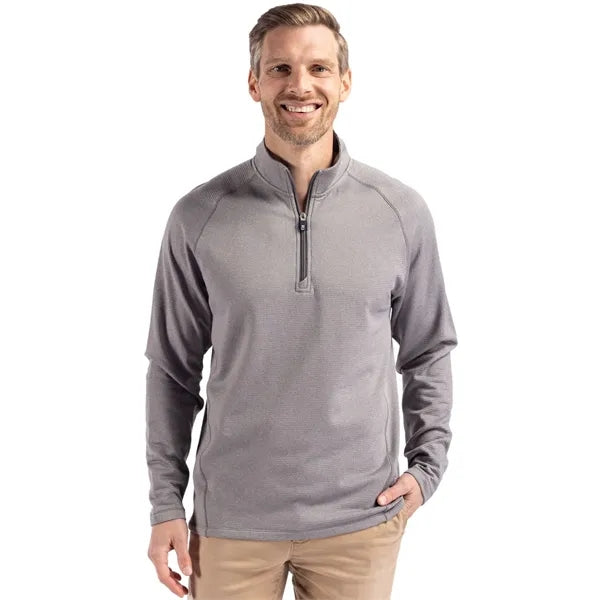 Cutter & Buck Peshastin Recycled GridFleece Mens Half Zip...