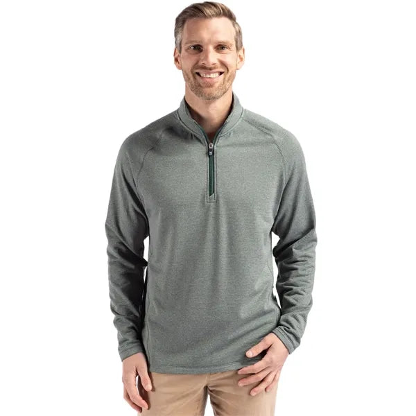 Cutter & Buck Peshastin Recycled GridFleece Mens Half Zip...