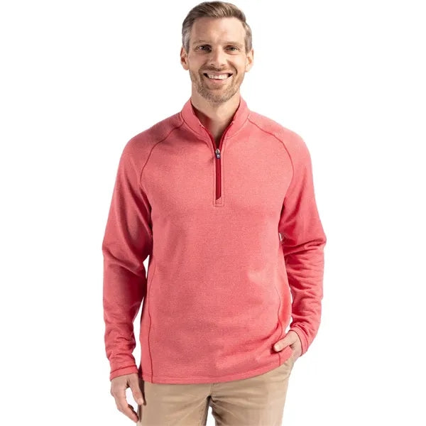 Cutter & Buck Peshastin Recycled GridFleece Mens Half Zip...