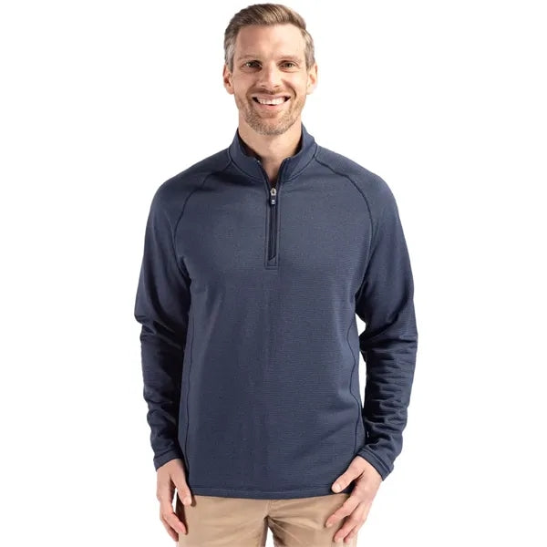 Cutter & Buck Peshastin Recycled GridFleece Mens Half Zip...