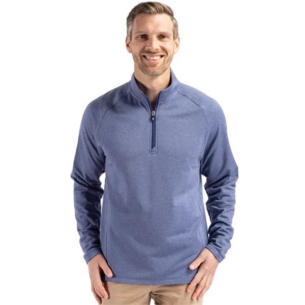Cutter & Buck Peshastin Recycled GridFleece Mens Half Zip...