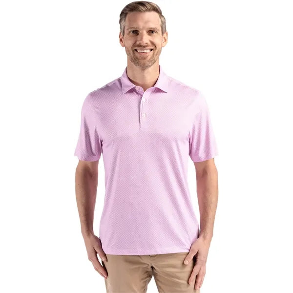 Cutter & Buck Pike Recycled Diamond Dot Print Mens Polo