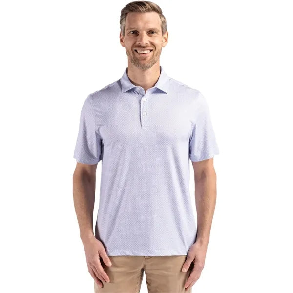 Cutter & Buck Pike Recycled Diamond Dot Print Mens Polo