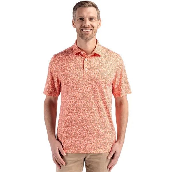Cutter & Buck Pike Recycled Flora Print Mens Polo