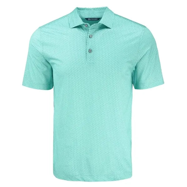 Cutter & Buck Pike Recycled Shadow Check Print Mens Polo