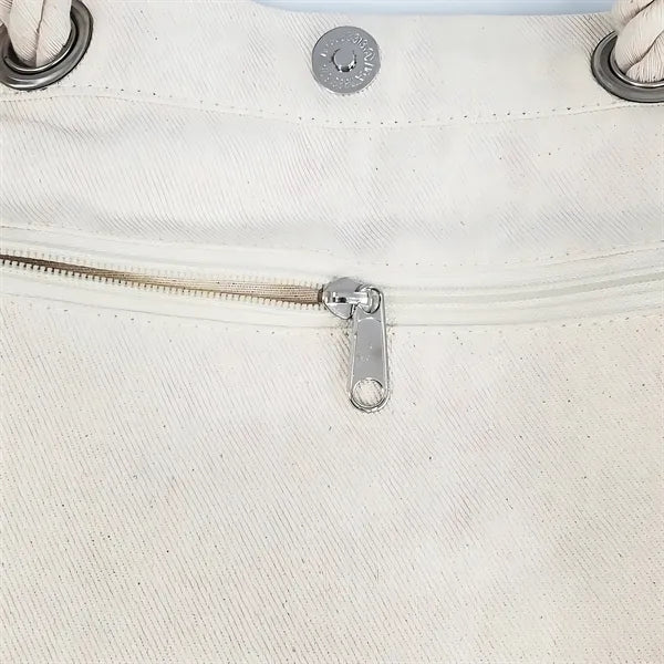 Tote Bag Canvas Beach With Fancy Rope Handles