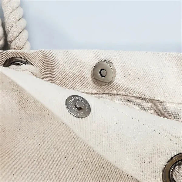 Tote Bag Canvas Beach With Fancy Rope Handles
