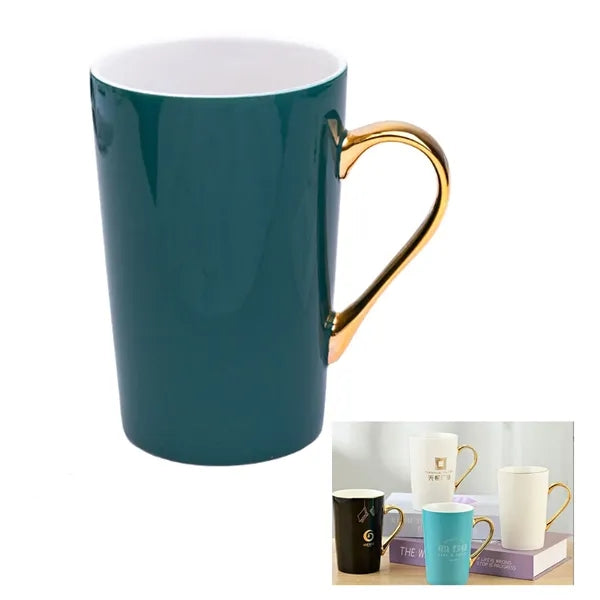 14 oz Ceramic Mug with Golden Handles