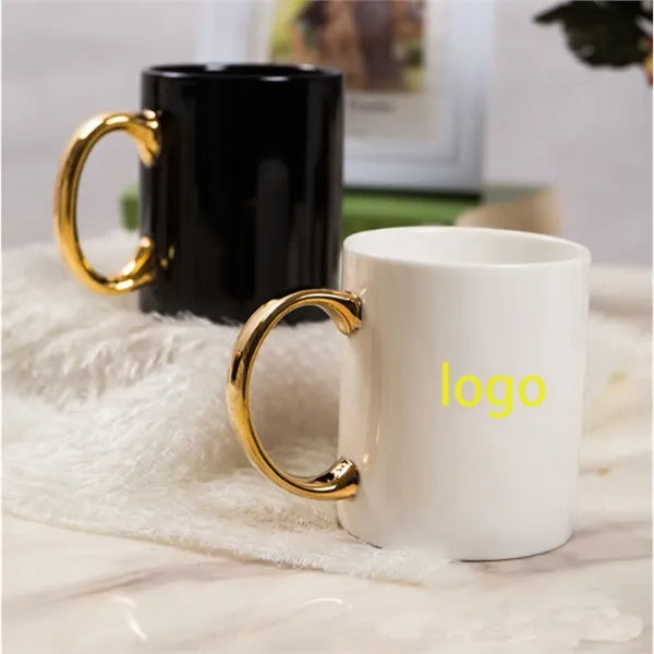 12 oz Ceramic Mug with Golden Handles