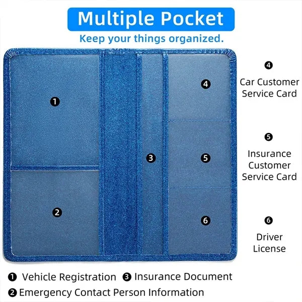 Organizer Car Accessories Insurance Holder Vehicle Glove Box