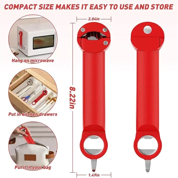 Jar Bottle Opener Retractable Magnetic Can Tool