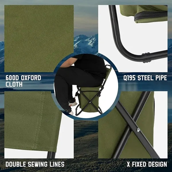 Fishing Chair Cooler Bag Camping Compact Outdoor Stool