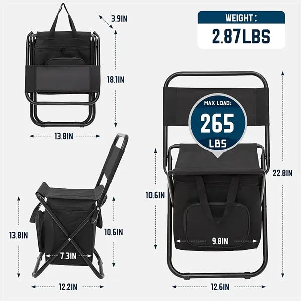 Fishing Chair Cooler Bag Camping Compact Outdoor Stool