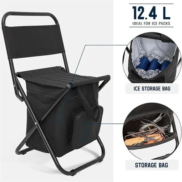 Fishing Chair Cooler Bag Camping Compact Outdoor Stool