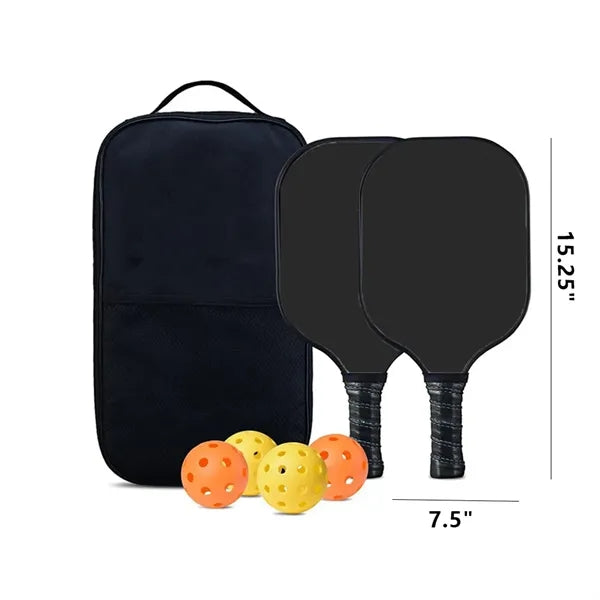 Fiberglass Pickleball Set with 4 Balls and Carry Bag