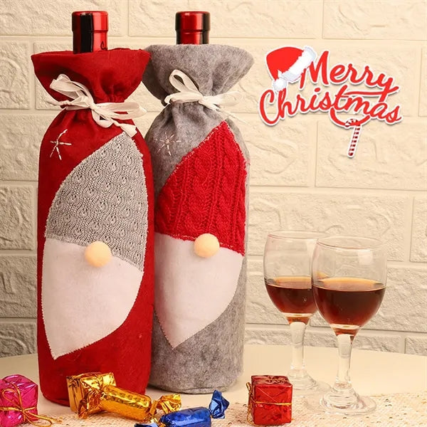 Christmas Apron Wine Bottle